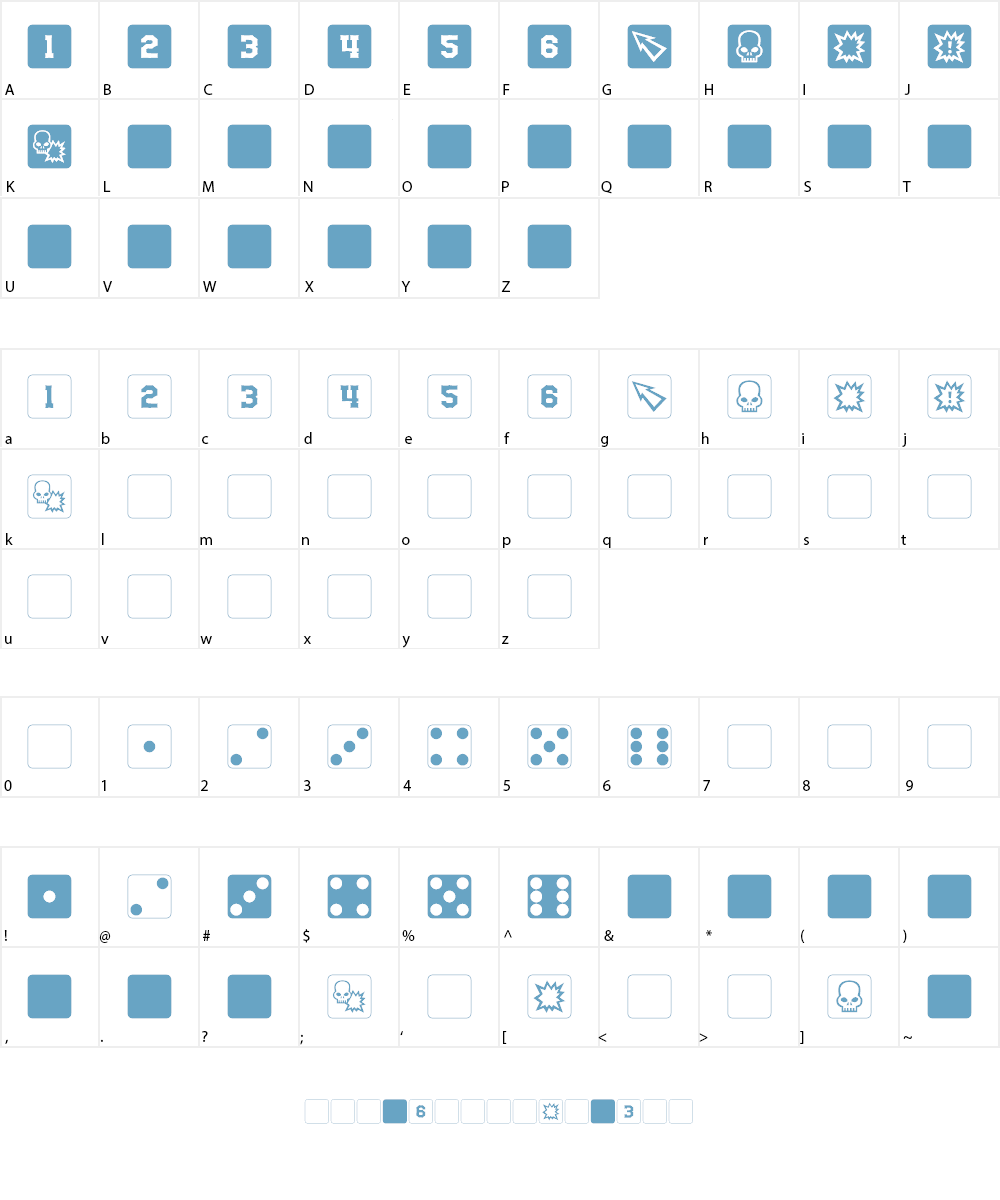 dPoly Block Dice Font Character